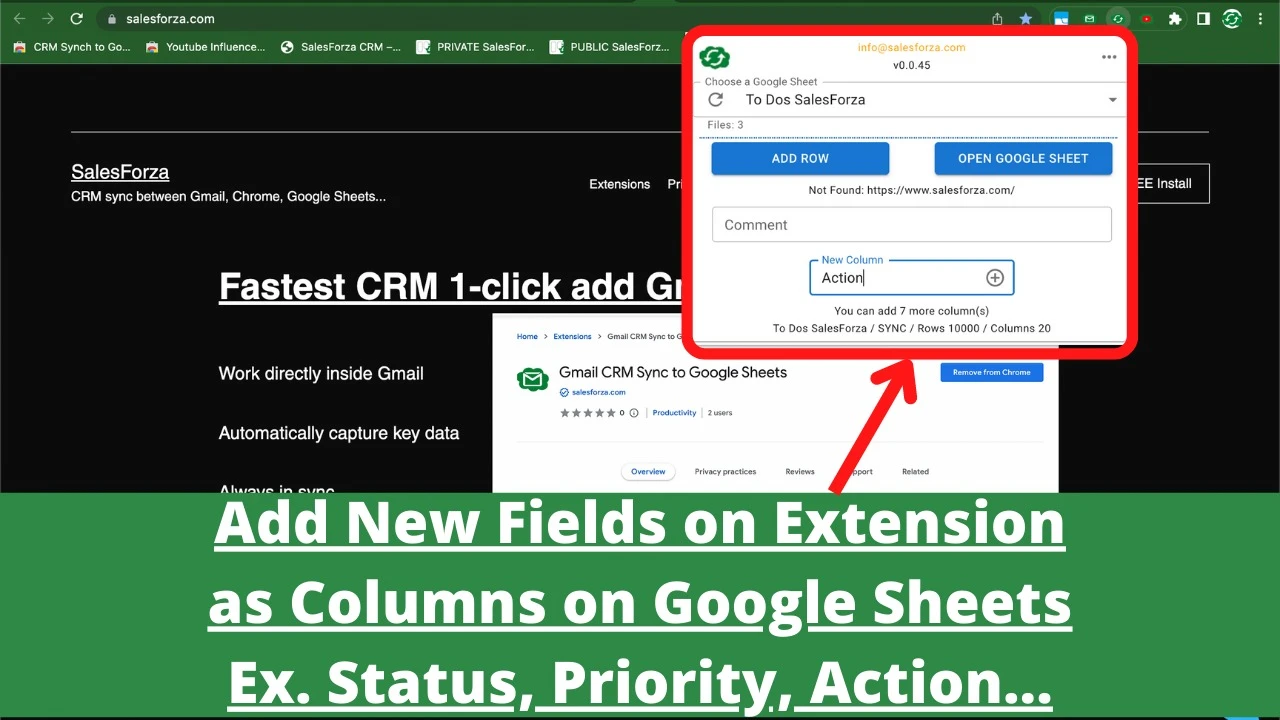 Lifetime Gmail Mail Merge & CRM sync to GSheets - Chrome Extension
